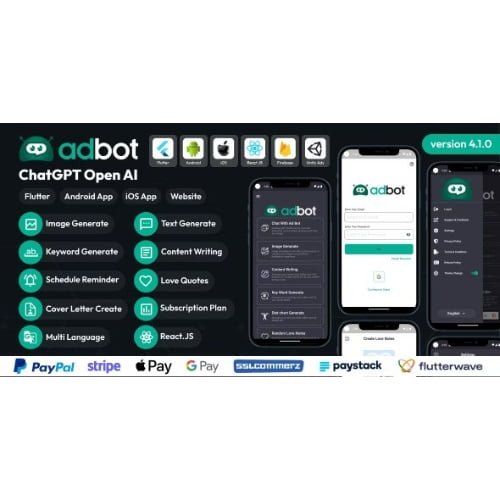AdBot ChatGPT Open AI Android and iOS App