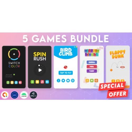 BUNDLE 5 GAMES Admob GDPR Unity Free Download