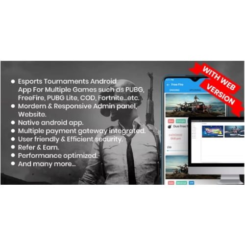 BattleMania With Web version Tournament App with Website Admin Panel for PUBG Free Download