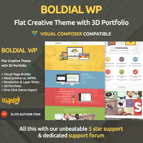 Boldial WP Flat Creative Theme with 3D Portfolio