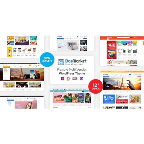 BosMarket Flexible Multivendor Elementor WooCommerce WordPress Theme Nulled