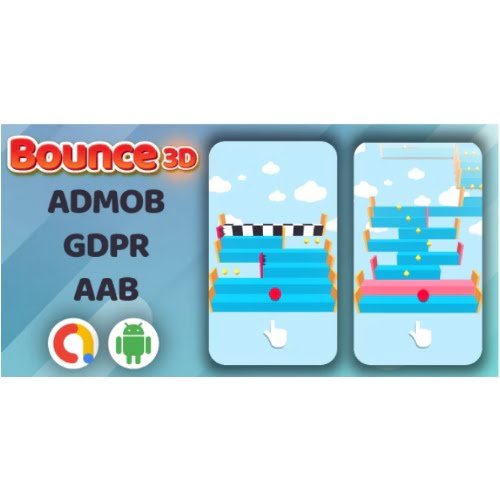 Bounce3D Jumping Ball Android Game Admob Free Download