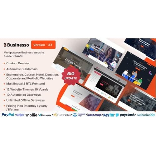 Businesso Multipurpose Website Builder SAAS Multitenancy