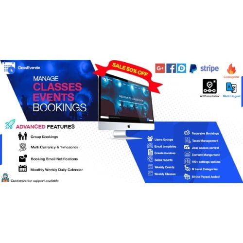 Classeventie Online Classes and Events Booking Nulled