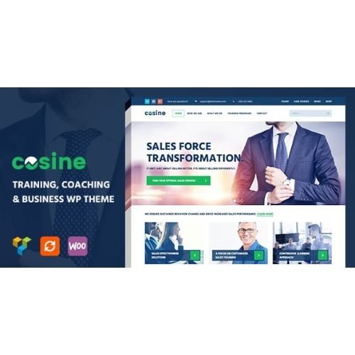 Cosine Training Coaching Business WordPress Theme Free Download