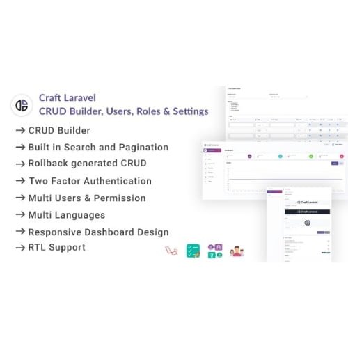 Craft Laravel Admin Panel CRUD builder Users Role Permissions and Settings Nulled 1