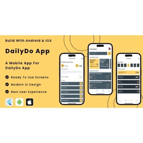 DailyDo App Online Daily Task Manager App Flutter Android iOS Mobile App Template