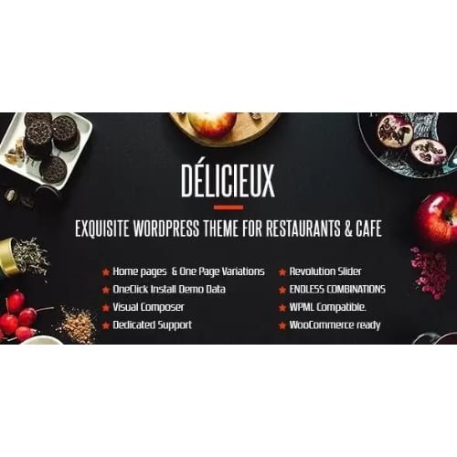 Delicieux Nulled Creative Restaurant WordPress Theme Free Download