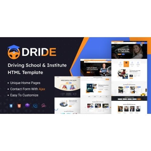Dride – Driving School Courses WordPress Theme Nulled