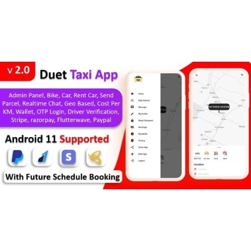 Duet Taxi App Taxi App With Admin Panel Multi Payment Gateway Recharge Wallet Notification Nulled 1