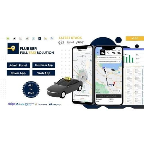 Flubber Taxi Cab Full Solution with Customer and Driver Flutter App Web and Admin Laravel Panel Null