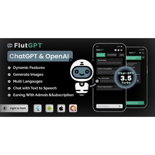 FlutGpt ChatGPT Flutter Full Application Art Generator ADMOB Subscription Plan Nulled