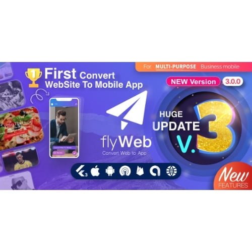FlyWeb for Web to App Convertor Flutter and Admin Panel Nulled