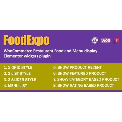 FoodExpo WooCommerce Restaurant Food Menu display Elementor widgets plugin