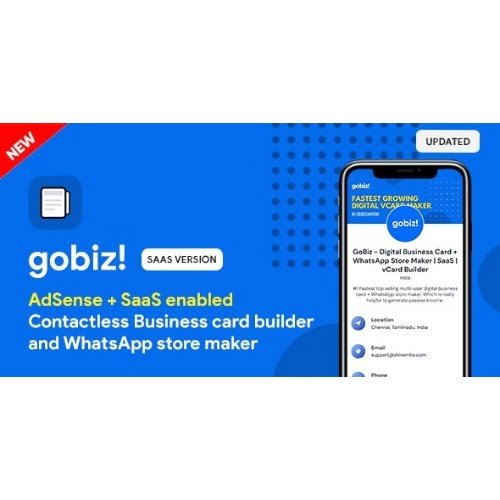 GoBiz Digital Business Card WhatsApp Store Maker SaaS vCard Builder Nulled 1