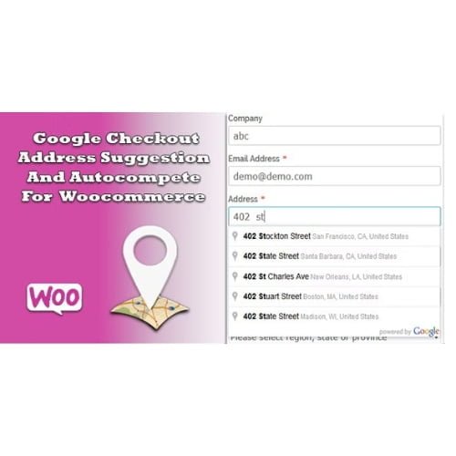 Google Checkout Address Suggestion And Autocomplete For WooCommerce