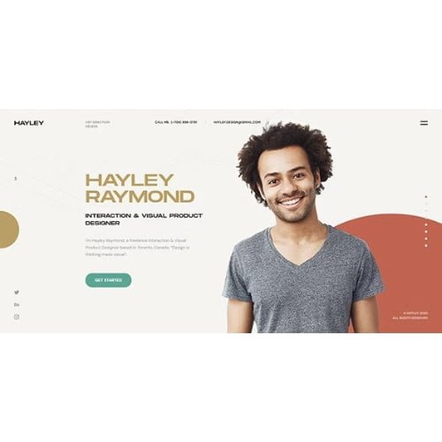 Hayley Personal CV Resume WordPress Theme