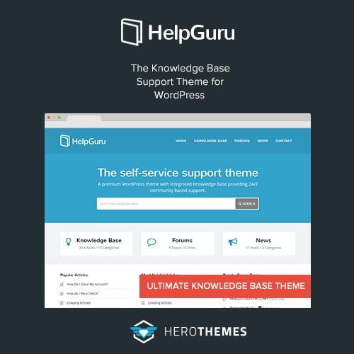HelpGuru A Self Service Knowledge Base WordPress Theme