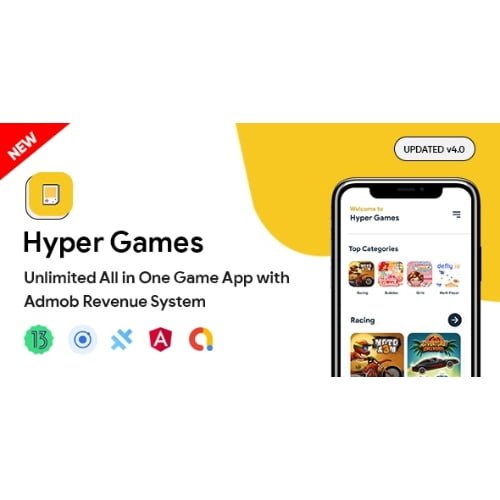 Hyper Games All in One Game App AdMob Unlimited Games Capacitor Android App Nulled