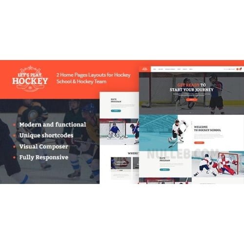 Lets Play Hockey School Winter Sports WordPress Theme