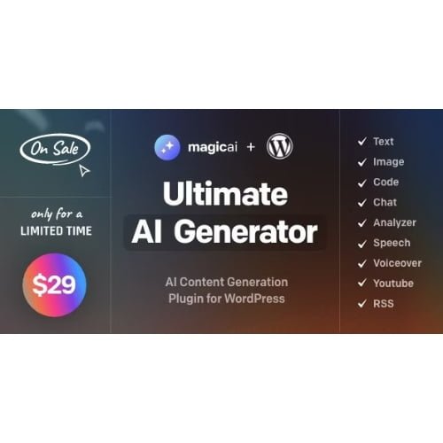 MagicAI for WordPress AI Text Image Chat Code and Voice Generator