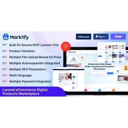 Marktify Laravel eCommerce Digital Product Marketplace