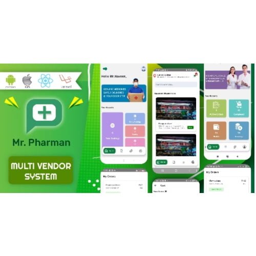 Mr.Pharman React native multi vendor pharmacy complete solution Free Download