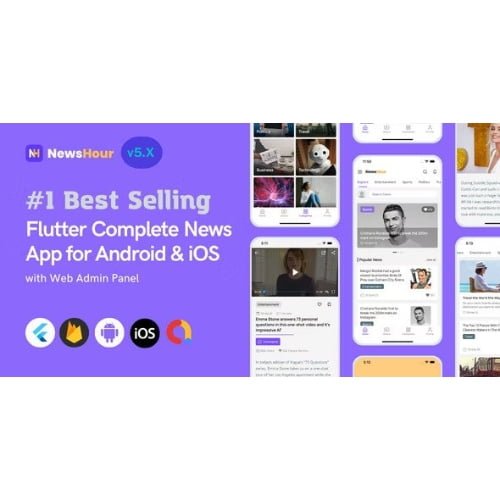 News Hour Flutter News App for Android iOS with Admin Panel