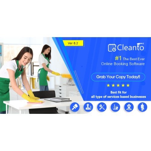 Online bookings management system for maid services and cleaning companies Cleanto Nulled 1