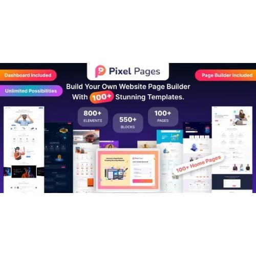 PixelPages SAAS Application Website Builder for HTML Template