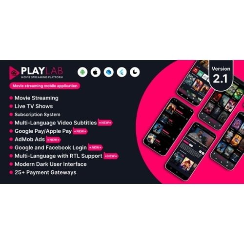 PlayLab Cross Platform on Demand Movie Streaming Mobile Application Nulled 1 1