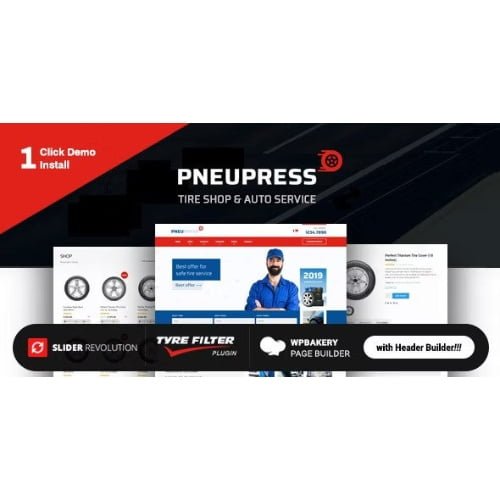 PneuPress Tire Shop and Car Repair WordPress Theme