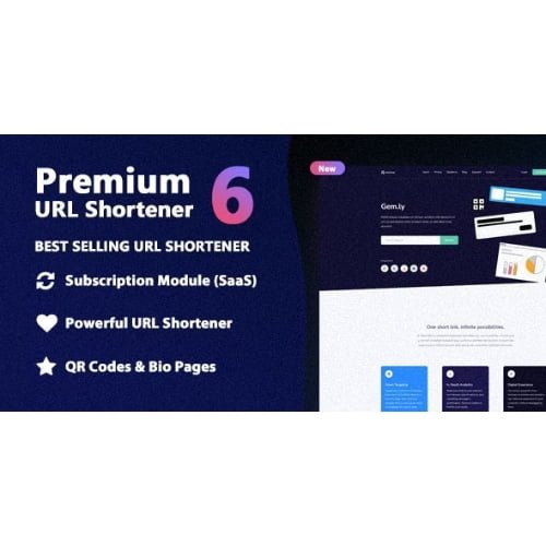 Premium URL Shortener Link Shortener Bio Pages QR Codes Nulled 1