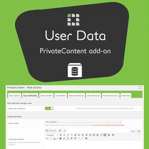 PrivateContent – User Data Add on