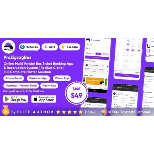 ProZigzagBus Online Multi Vendor Bus Ticket Booking App Reservation System Flutter Solution
