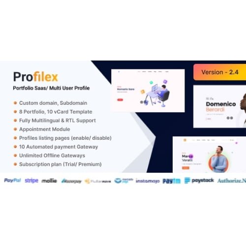 Profilex Portfolio Builder SAAS Multi User Profile Multitenancy Nulled