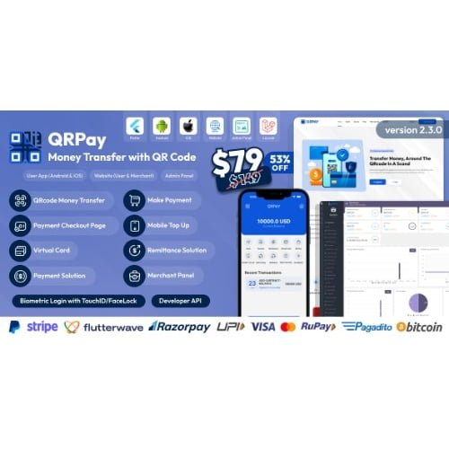 QRPay Money Transfer with QR Code Full Solution Nulled