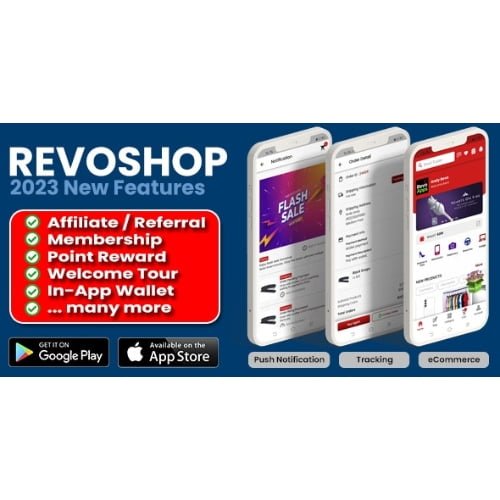 RevoSHOP eCommerce Woocommerce Flutter Android iOS App Fashion Electronic Gadget Grocery Other Nulle