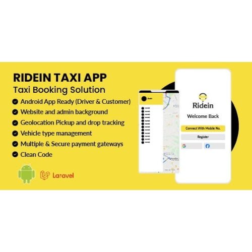 RideIn Taxi App Android Taxi Booking App With Admin Panel