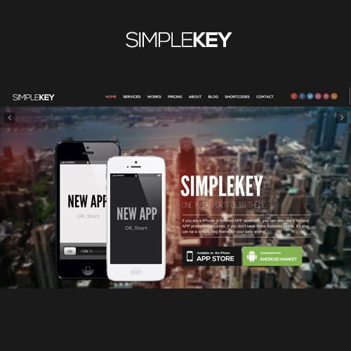 SimpleKey One Page Portfolio WordPress Theme