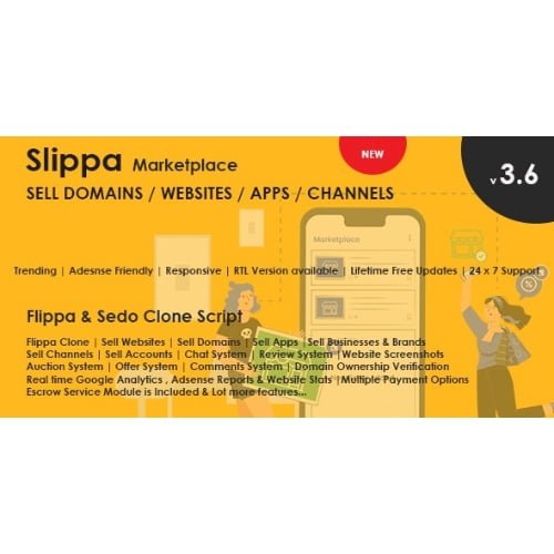 Slippa Domains Website App and Social Media Marketplace System Nulled