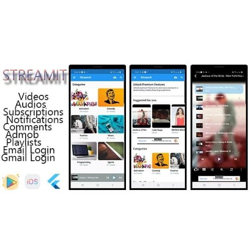 StreamIt Audio Video Streaming App for Android and IOS platforms