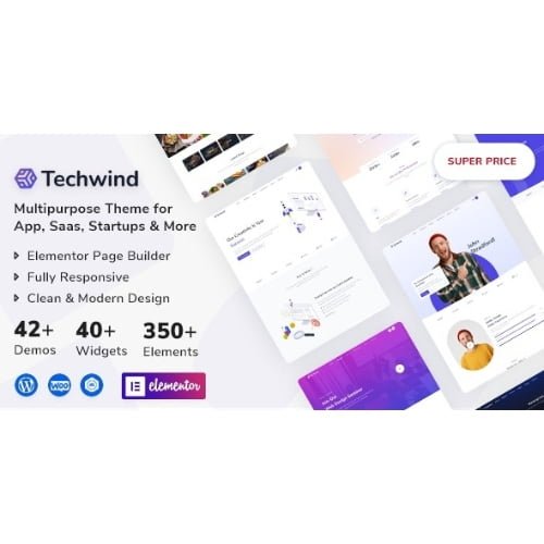 Techwind Multipurpose Landing Page WordPress Theme Nulled