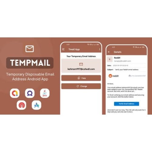 TempMail Temporary Disposable Email Address App with AdMob Ads