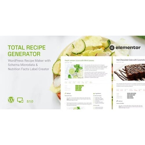 Total Recipe Generator WordPress Recipe Maker with Schema and Nutrition Facts Elementor addon