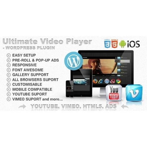 Ultimate Player with YouTube Vimeo Ads WP Plugin