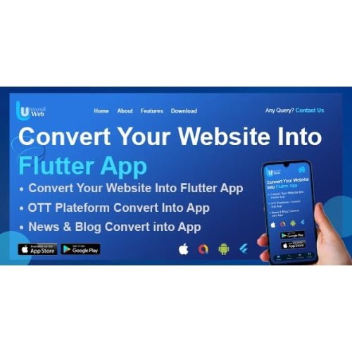 UniversalWeb Convert Website to a Flutter App Webview App Web To App Andorid iOS