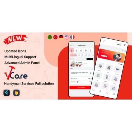 VCare Handyman Home Services Complete Solution Free Download