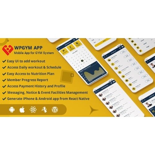 WPGYM App – Mobile App for Wordpress Gym System Nulled