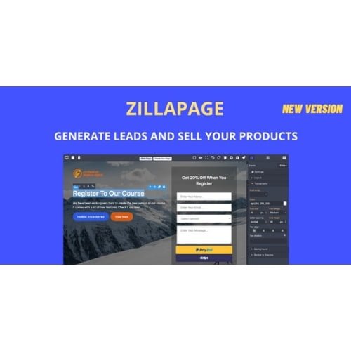 Zillapage Landing page Ecommerce builder Nulled